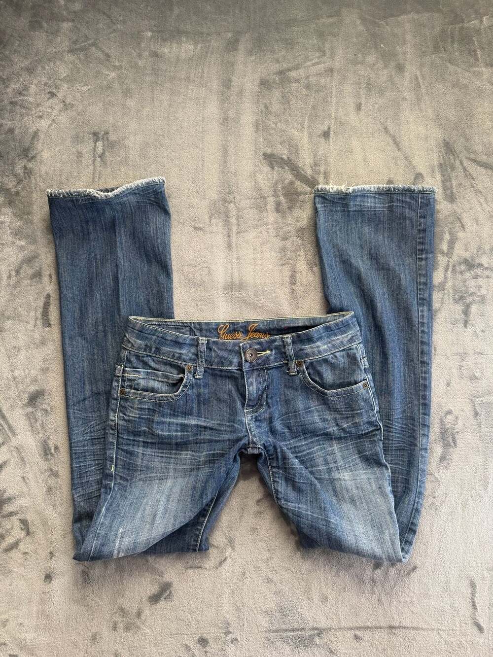 Guess Jeans Y2K Rhinestone Embellished Bootcut Low Rise Denim Jeans Size 27